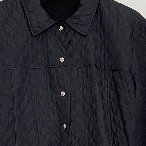 💖Host Pick💖 Equestrian Diamond Quilted Snap Front Collared Jacket Black XXL - Picture 4 of 4